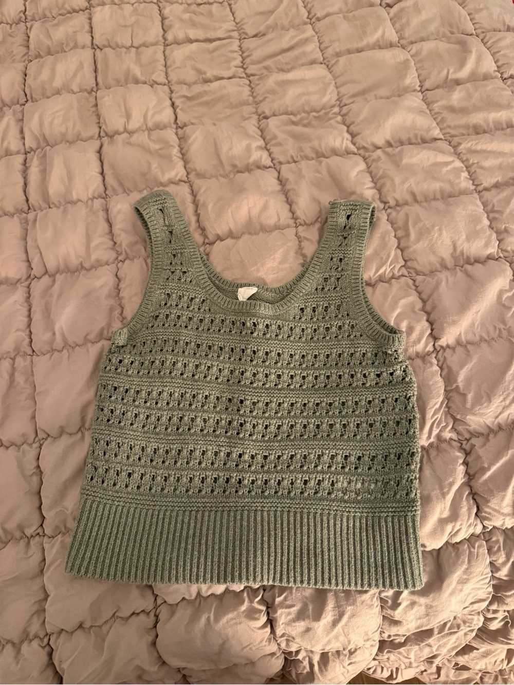 Sleeveless Knit Tank Top in Sage Green